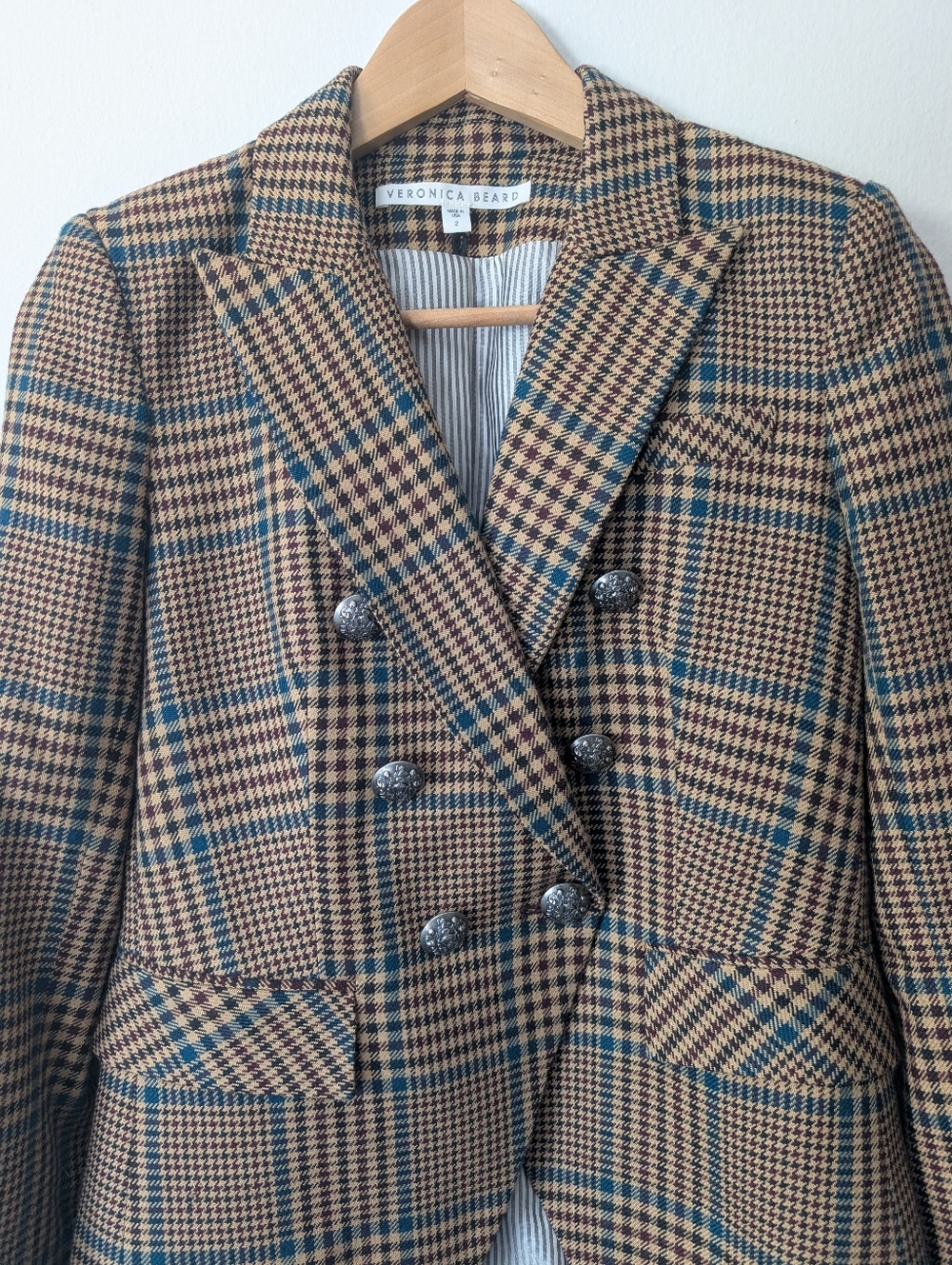 Veronica Beard Miller SUIT Dickey Jacket Blazer & Pants Wool Houndstooth Size 2 - Picture 6 of 16